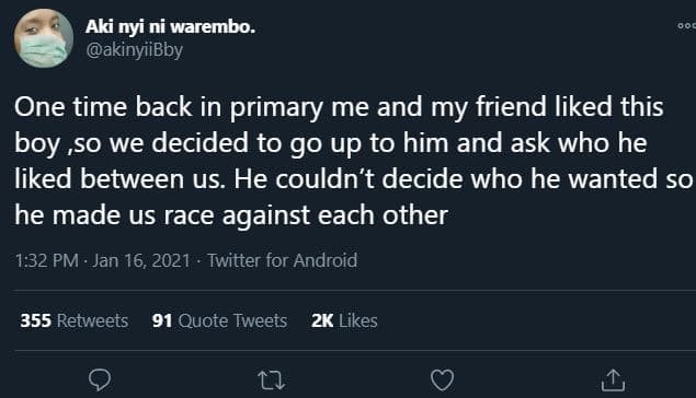 Aki nyi ni warembo. akinyiibby one time back in primary me and my friend liked t