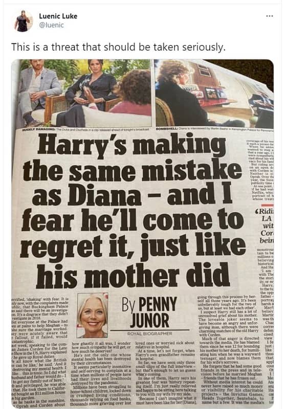 Luenic luke luenic this is a threat that should be taken seriously. harry's smai