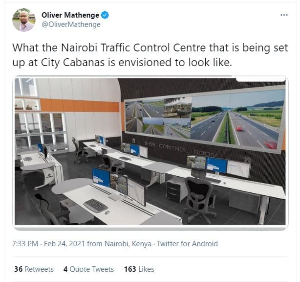 Oliver mathenge olivermathenge what the nairobi traffic control centre that is b