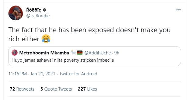 Kökjię is_roddie the fact that he has been exposed doesn't make you rich either