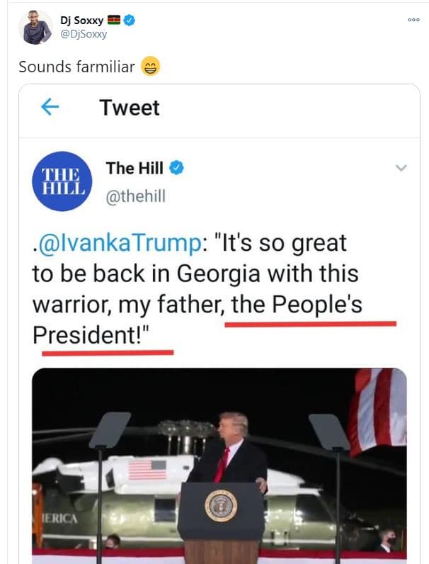 Dj soxxy djsoxxy sounds farmiliar tweet the the hill thehill ivankatrump it's so