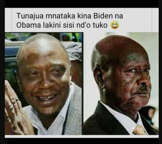 Tunajua mnataka kina biden na obama lakini sisi nd'o tuko