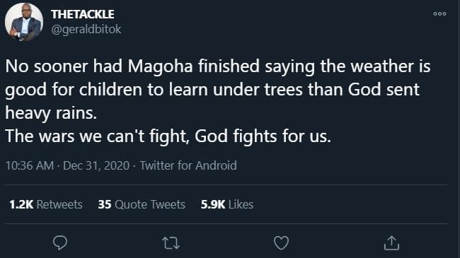 Thetackle geraldbitok no sooner had magoha finished saying the weather is good f