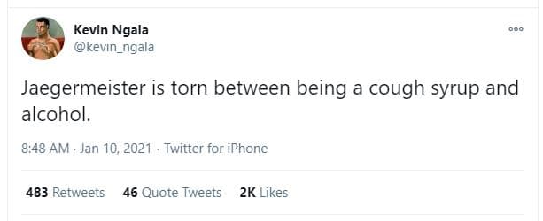 Kevin ngala kevin_ngala jaegermeister is torn between being cough syrup and alco