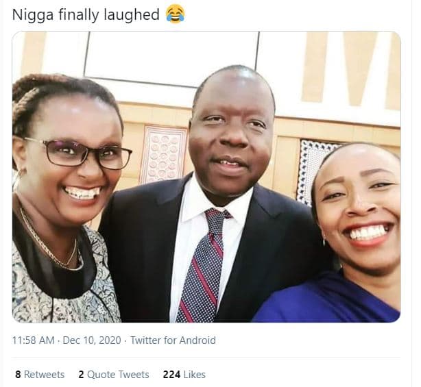 Nigga finally laughed 11.58 am dec 10, twitter for android 8 retweets 2 quote tw