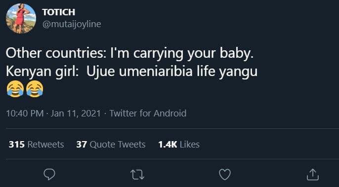 Totich mutaijoyline other countries i'm carrying your baby. kenyan girl ujue ume