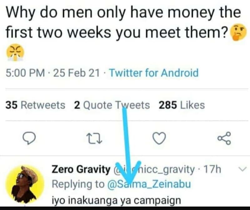 Why do men only have money the first two weeks you meet them? 5.00 pm 25 feb 21