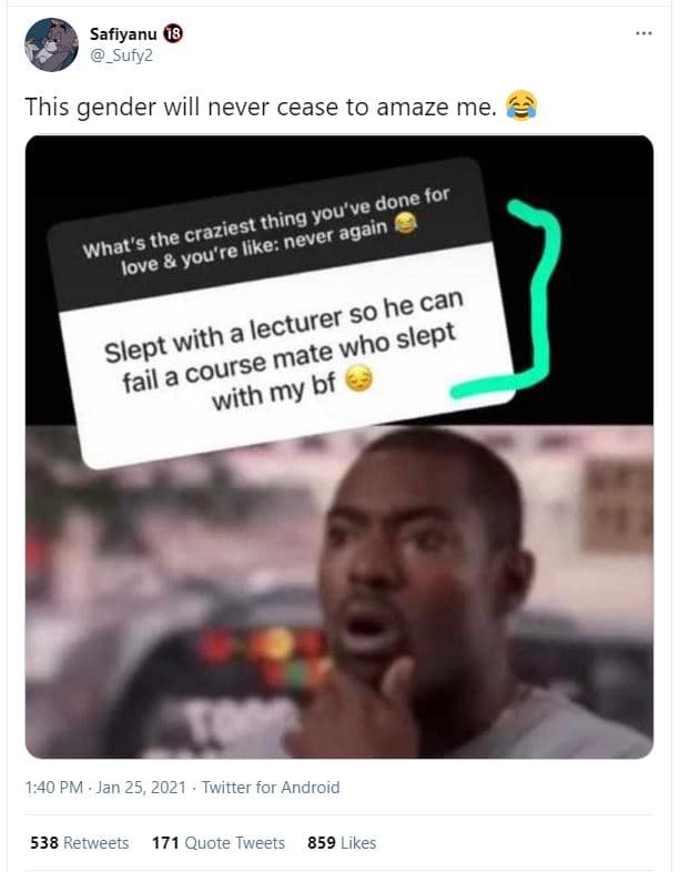 Safiyanu _sufyz this gender will never cease to amaze me done for thing you've c