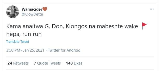 Wamacider oowdette kama anaitwa g, don kiongos na mabeshte wake hepa run run tra