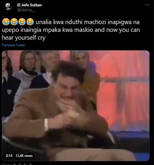 El jefe sultan iddriss 300 unalia kwa nduthi machozi inapigwa na upepo inaingia