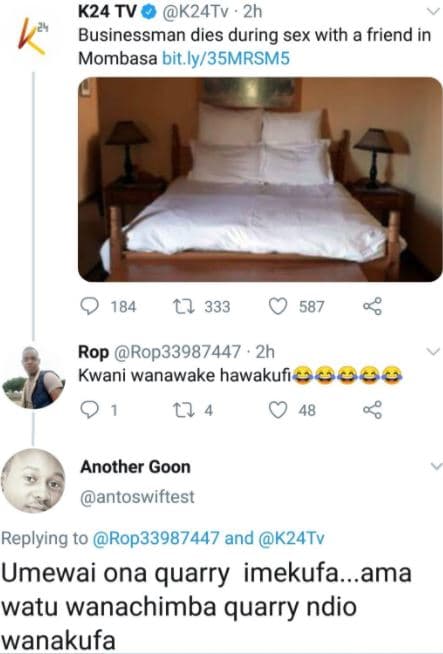 K24 tv k24tv . 2h businessman dies during sex with a friend in mombasa bit ly35m