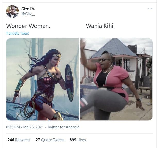 Gitz tm gitz wonder woman. translate tweet wanja kihii 8.35 pm jan 25, twitter f
