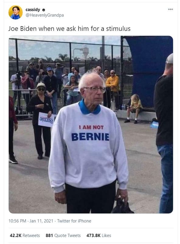 Cassidy heavenlygrandpa joe biden when we ask him for a stimulus am not bernie 1