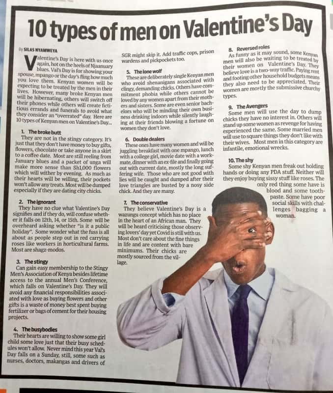 Valentine'se day iotypesofmenon silas nyamweya reversedrolesy sound some ! sgr m