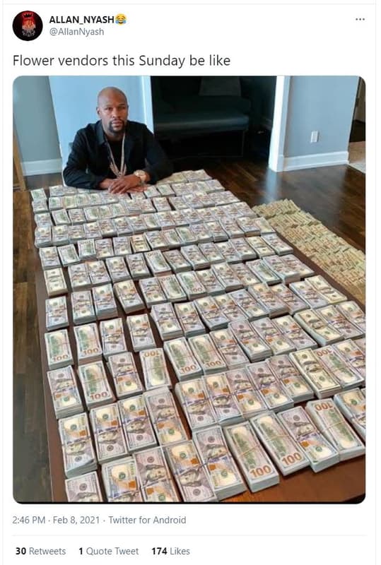 Allan_nyash allannyash flower vendors this sunday be like 2.46 pm feb 8 twitter