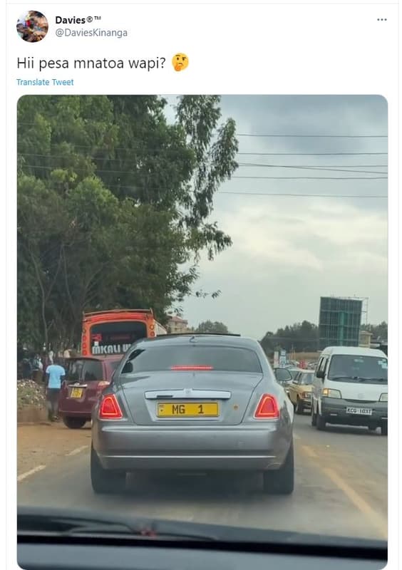 Davies 3 davieskinanga hii pesa mnatoa wapi? translate tweet mkau g 'uolo