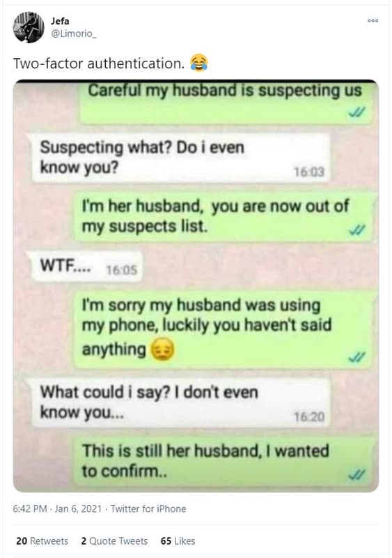 Jefa limorio twofactor authentication. carelul my husbandis suspecting us suspec