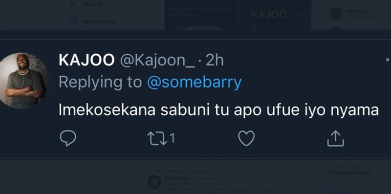 1io 1 1 n 1 1s kajoo kajoon_ 2h replying to somebarry imekosekana sabuni tu apo
