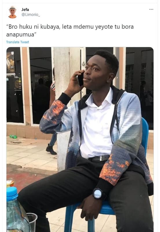 Jefa limorio bro huku ni kubaya leta mdemu yeyote tu bora anapumua translate twe