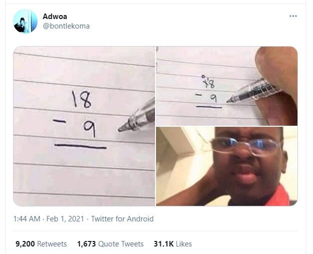 Adwoa bontlekoma 18 1,44 am feb twitter for android 9,200 retweets 1,673 quote t