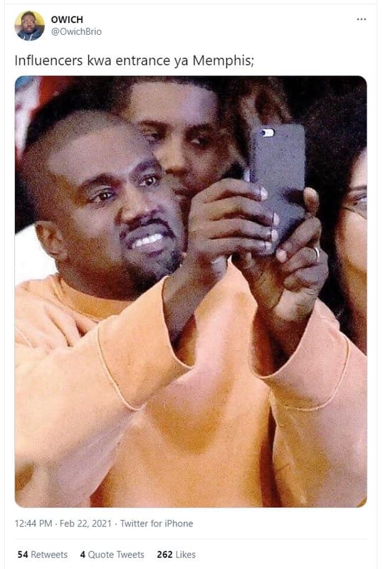 Owich owichbrio influencers kwa entrance ya memphis 12.44 pm feb 22, twitter for