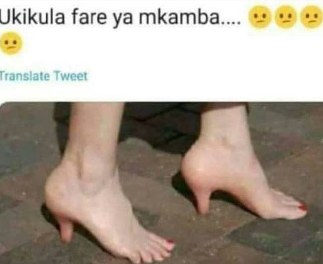 Ukikula fare ya mkamba.. translate tweet
