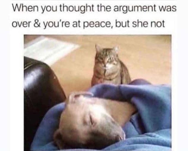 When you thought the argument was over you're at peace, but she not