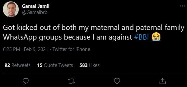 Gamal jamil gamalbrb got kicked out of both my maternal and paternal family what