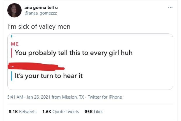 Ana gonna tell u anaa_gomezzz im sick of valley men me you probably tell this to