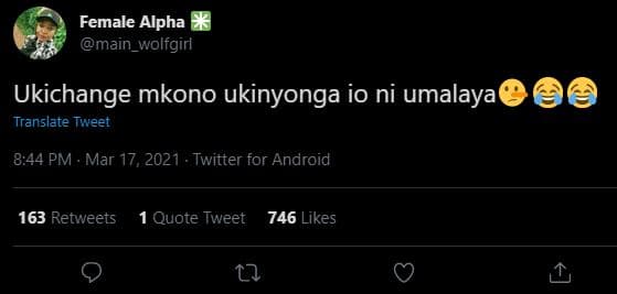 Female alpha main_wolfgirl ukichange mkono ukinyonga io ni umalaya translate twe