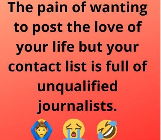 The pain of wanting to post the love of your life but your contact list is full