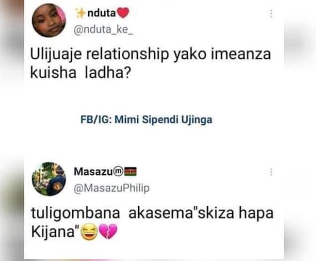Nduta nduta_ke ulijuaje relationship yako imeanza kuisha ladha? fbig mimi sipend