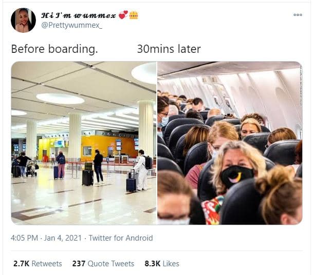 Hi j' m wmmex prettywummex_ before boarding. 3omins later 4,05 pm . jan 4, twitt