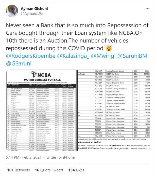 Ayman gichuhi aymanjdg never seen a bank that is so much into repossession of ca
