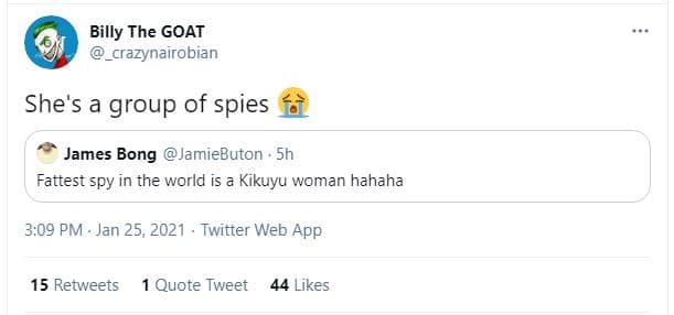 Billy the goat crazynairobian she's a group of spies james bong jamiebuton . 5h