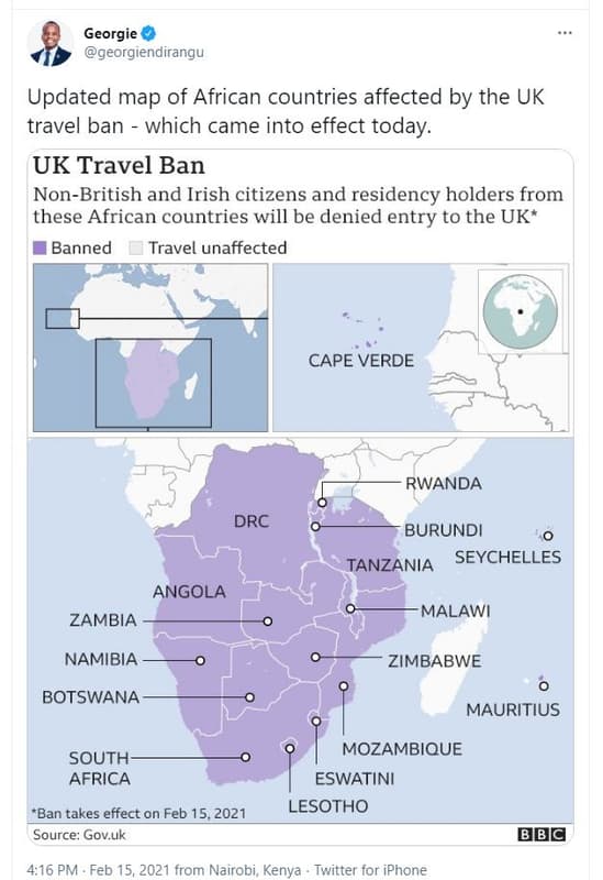 Georgie eorgiendirangu updated map of african countries affected by the uk trave