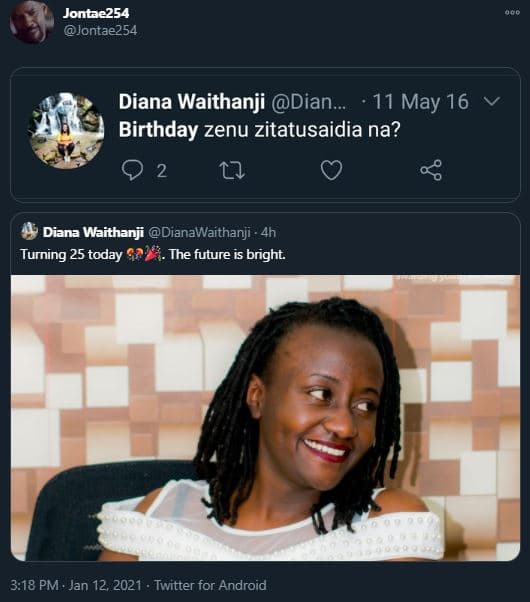 Jontae254 jontae254 diana waithanji dian 11 may 16 birthday zenu zitatusaidia na