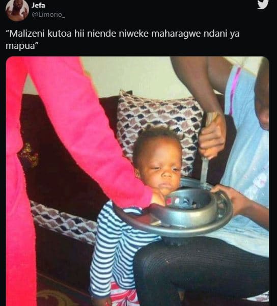 Jefa limorio 'malizeni kutoa hii niende niweke maharagwe ndani ya mapua