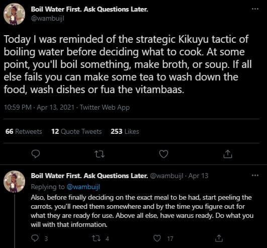 Boil water first. ask questions later. wambuijl today was reminded of the strate