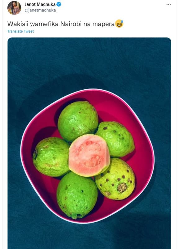 Janet machuka janetmachuka_ wakisii wamefika nairobi na mapera translate tweer