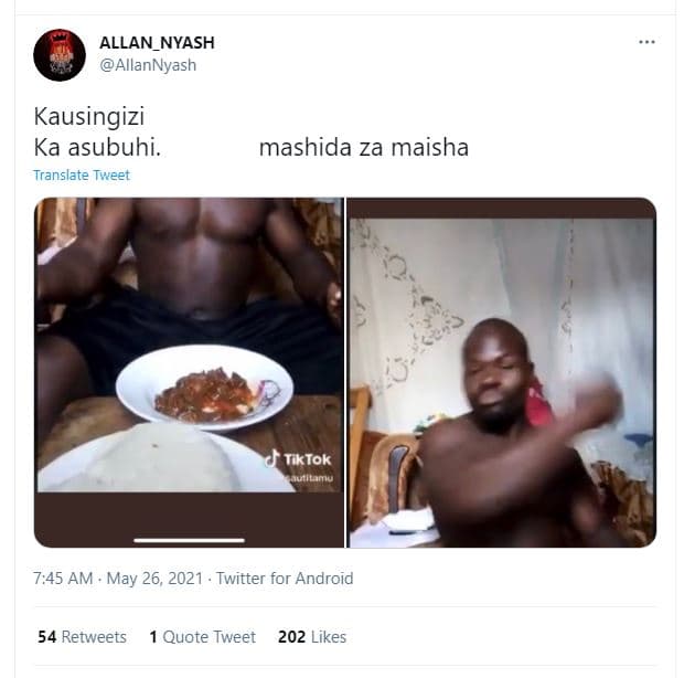 Allan_nyash allannyash kausingizi ka asubuhi. translate tweet mashida za maisha