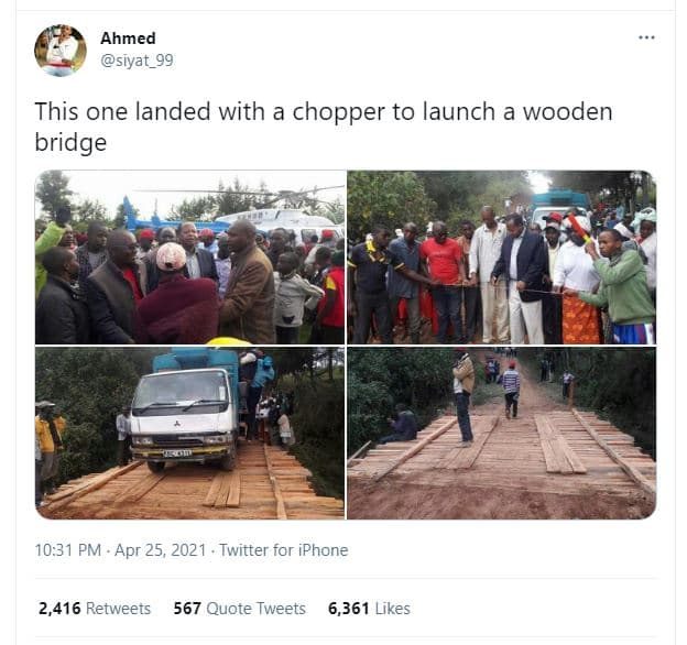 Ahmed siyat_99 this one landed with a chopper to launch a wooden bridge 10.31 pm