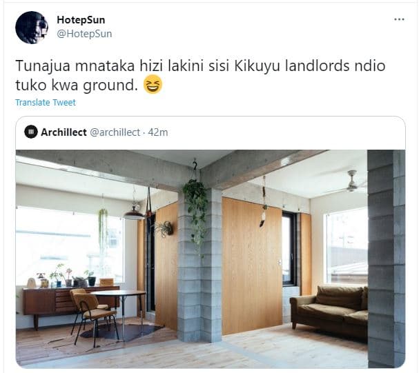 Hotepsun hotepsun tunajua mnataka hizi lakini sisi kikuyu landlords ndio tuko kw