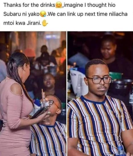 Thanks for the drinks ,imagine thought hio subaru ni yako we can link up next ti