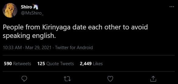 Shiro msshiro_ people from kirinyaga date each other to avoid speaking english.