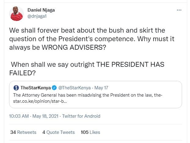 Daniel njaga dnjagal we shall forever beat about the bush and skirt the question