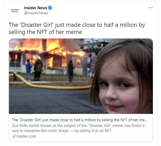 Insider news insidernews insidl the 'disaster girl' just made close to half a mi