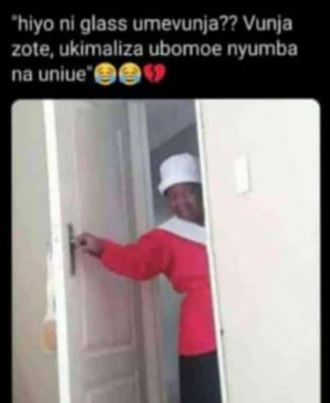Hiyo ni glass umevunja?? vunja zote ukimaliza ubomoe nyumba na uniue