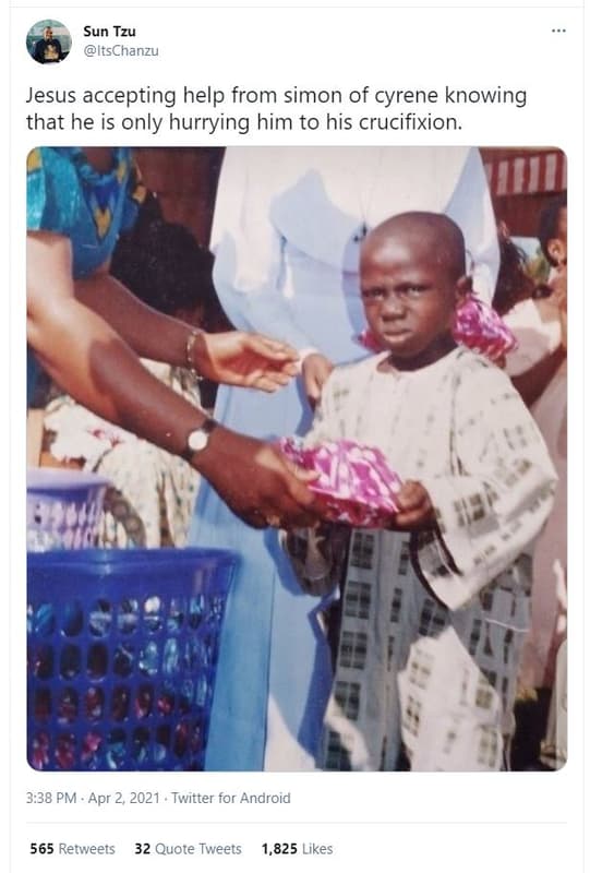 Sun tzu itschanzu jesus accepting help from simon of cyrene knowing that he is o