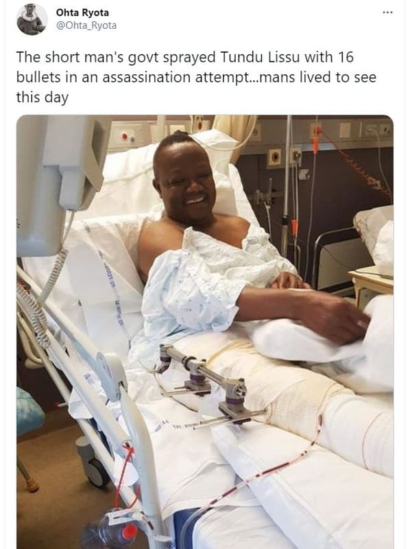 Ohta ryota ohta_ryota the short man's govt sprayed tundu lissu with 16 bullets i